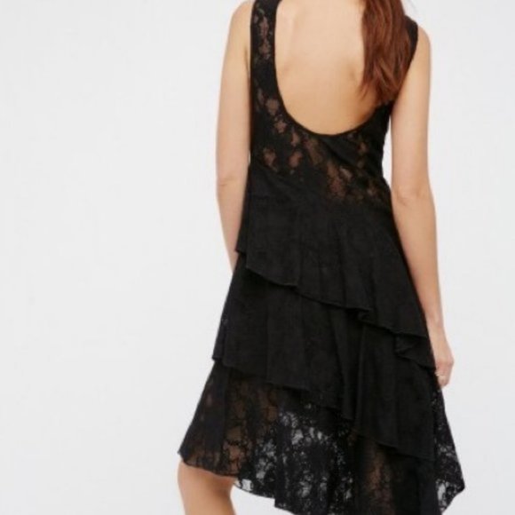 NWT Free People Florence Black Lace Slip M - Picture 5 of 5